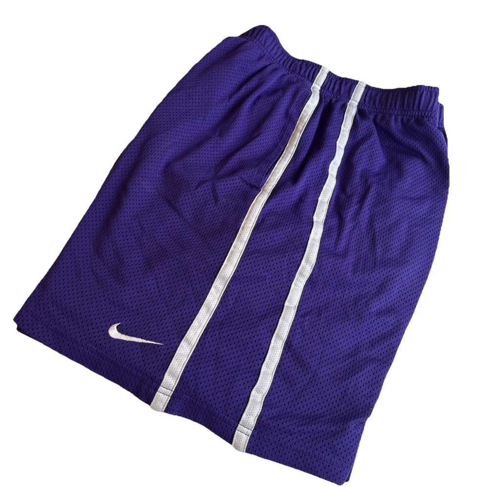 Vintage Nike Team Mesh Men's LARGE Purple Lined Basketball Embroidered Logo Y2K
